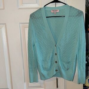 Juicy Couture Women's Aqua Cardigan Sweater